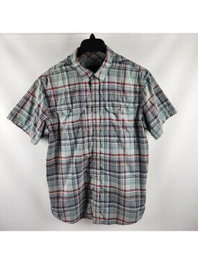 Prana Shirt Mens L Multi Cayman Plaid S/S Button Up M11181353